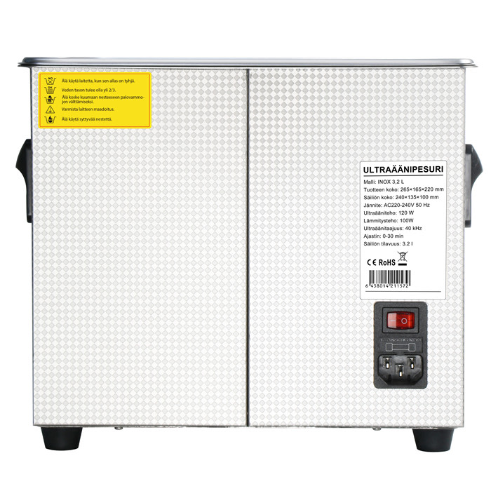 Timco 3,2L Inox Ultraäänipesuri - Muut Sähkötyökalut - 6438014211572 - 3