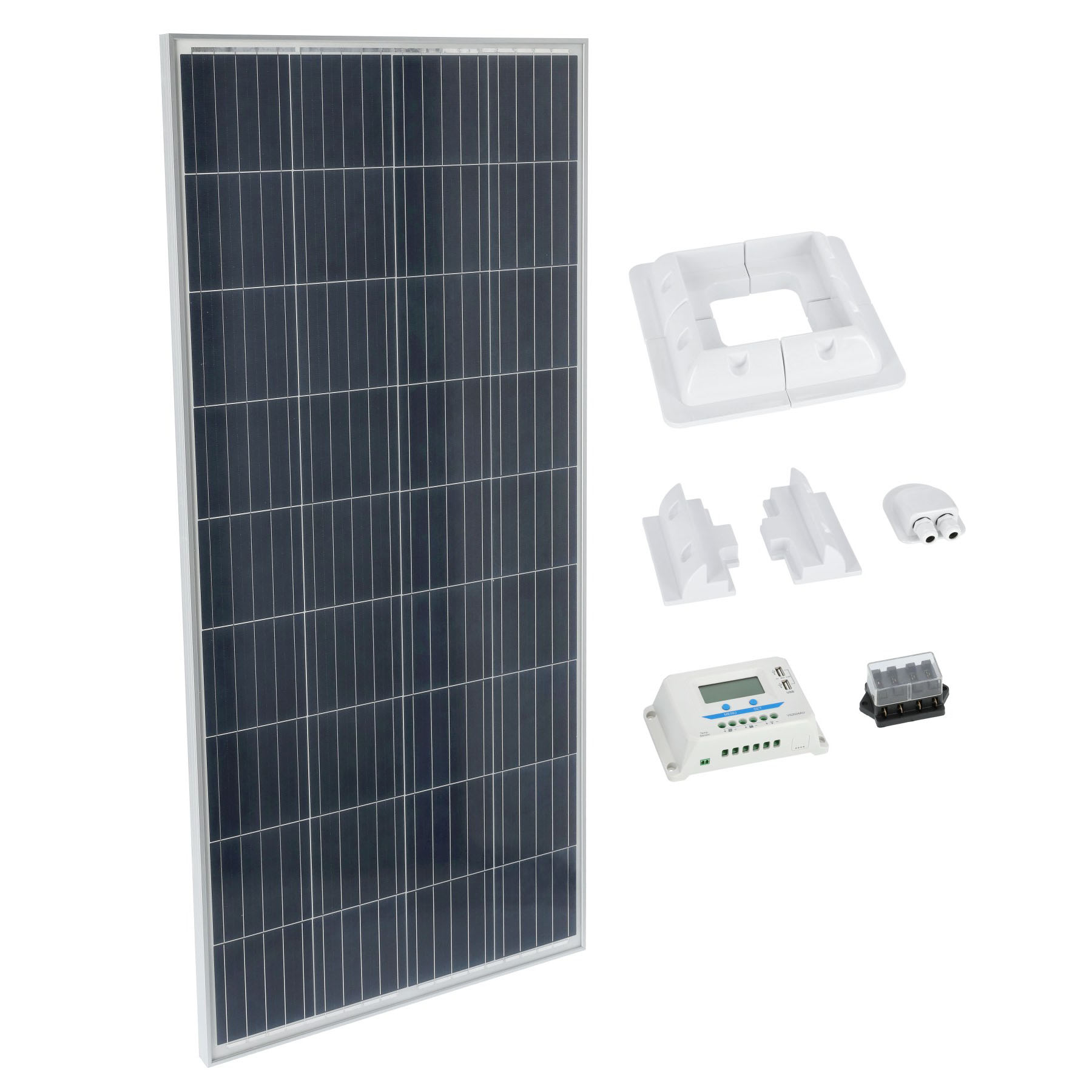 Brightsolar 160W Solpanelset Caravan - Solpaneler och Kablar - 6438014245942 - 1