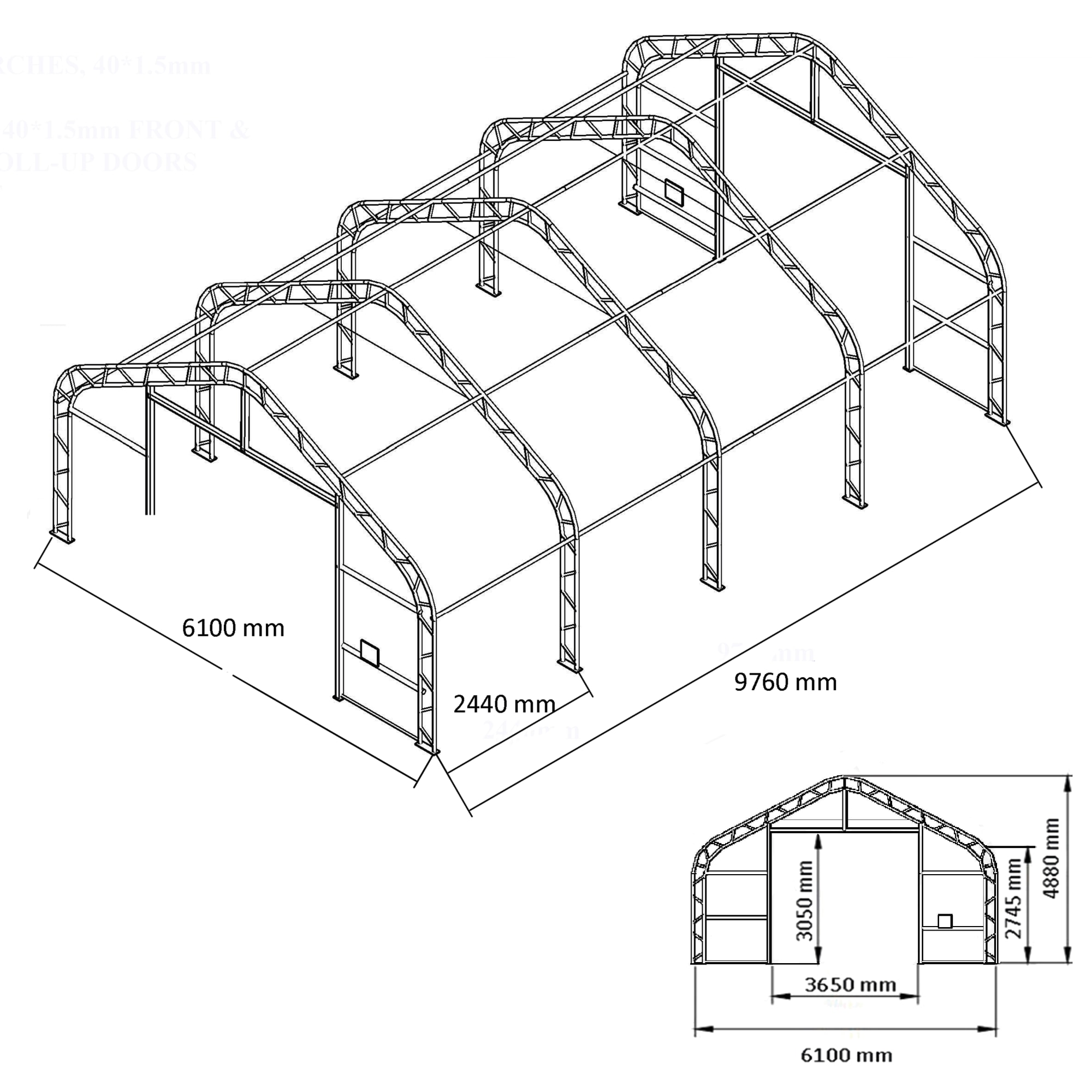Ranch Premium Maskinhall - Tältgarage och Tälthallar - 6438014246253 - 4