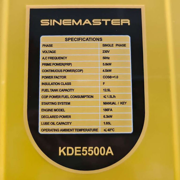 Sinemaster Kde5500A 230V Elverk - Aggregat - 6438014342641 - 5