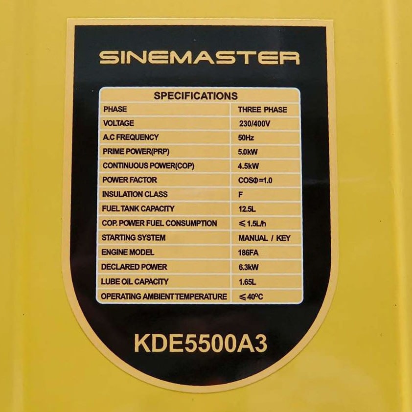 Sinemaster Kde5500A3 400V Aggregat - Aggregat - 6438014342658 - 5
