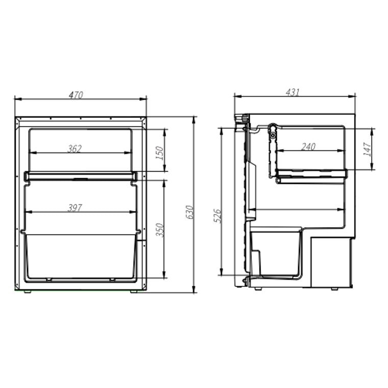 Heed 65L 12/24V Kompressorijääkaappi - Matkajääkaapit ja Pakastimet - 6438014410524 - 5