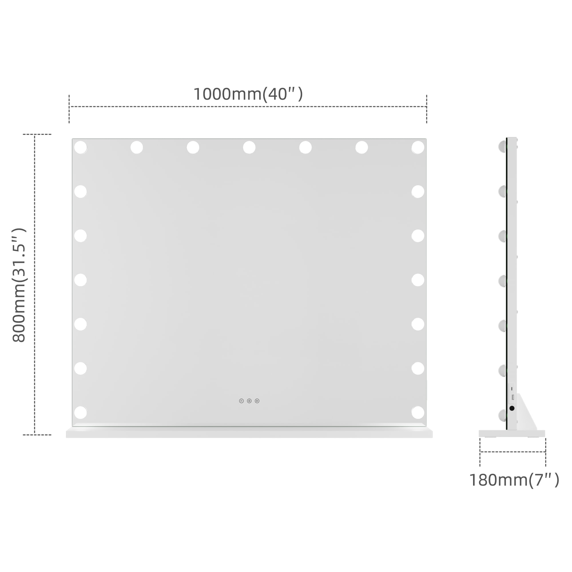 Lumio Lights Hollywood 100X80cm - Badrumsspeglar - 6438014427959 - 5