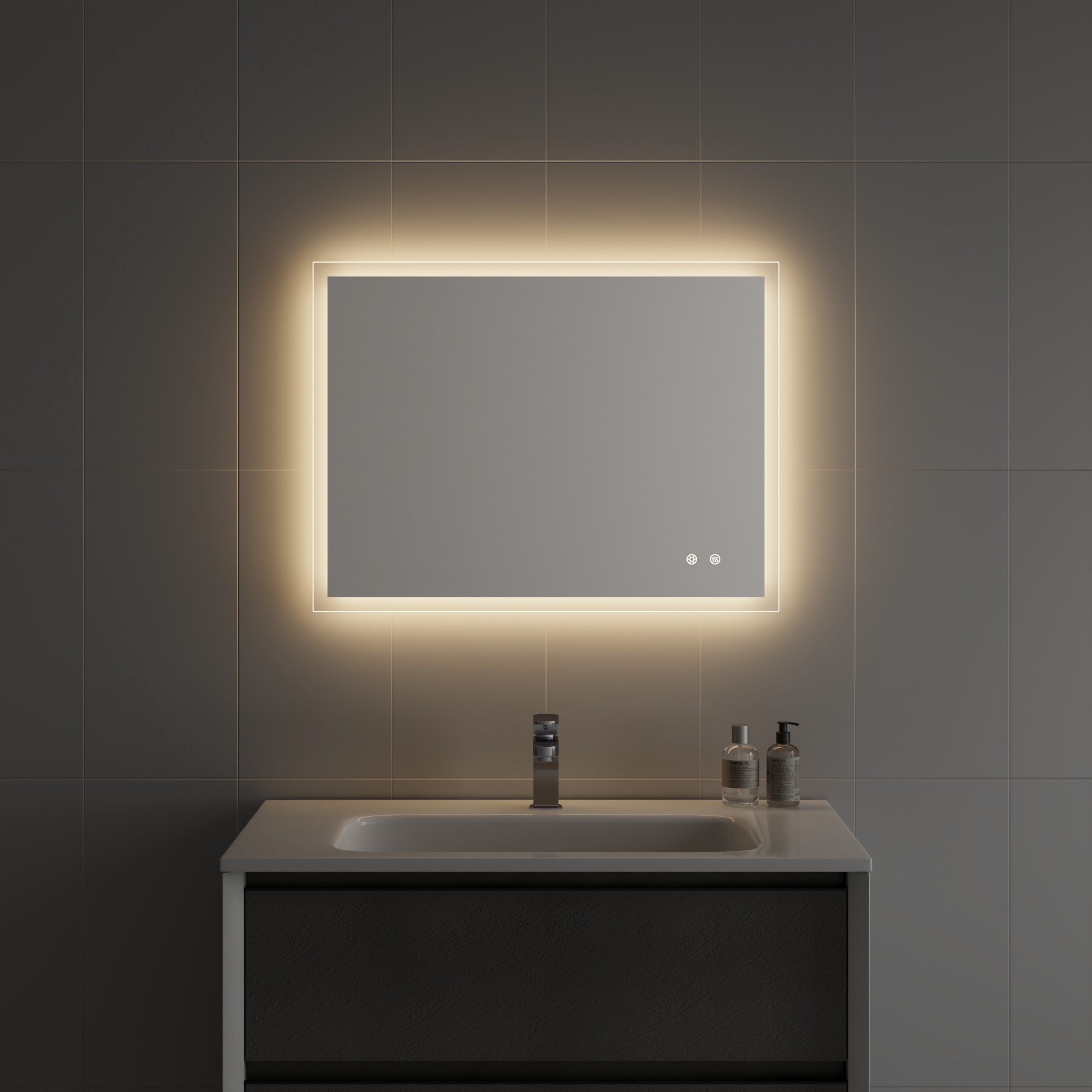Innosanit 60x80 Valopeili Huurteenesto - Kylpyhuoneen Peilit - 6438014427997 - 4