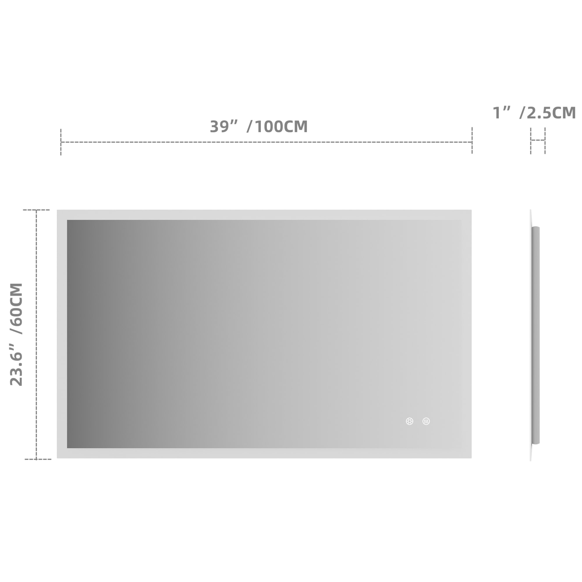 Innosanit 60x100 Valopeili Huurteenesto - Kylpyhuoneen Peilit - 6438014428000 - 5