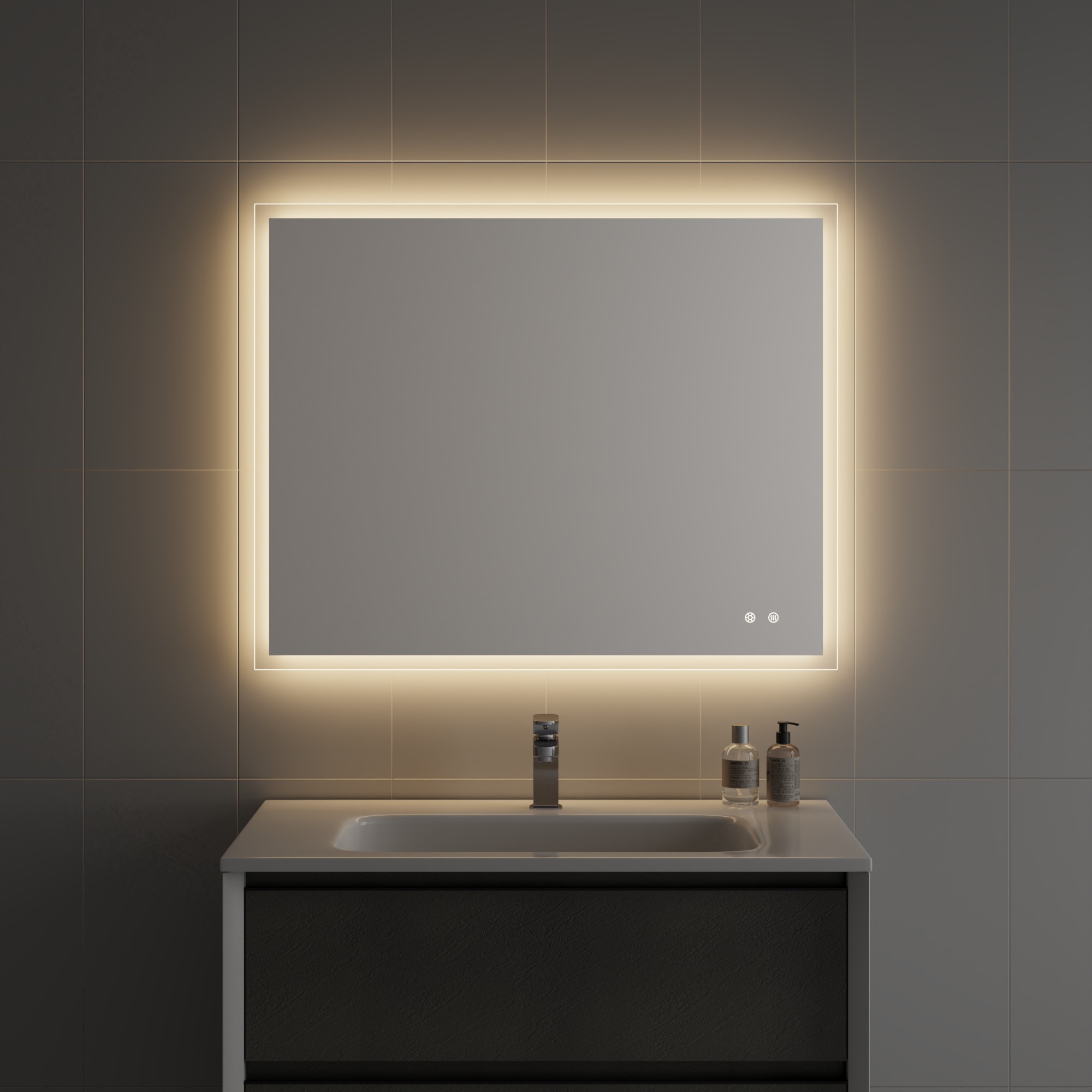 Innosanit 80x100 Valopeili Huurteenesto - Kylpyhuoneen Peilit - 6438014428017 - 4