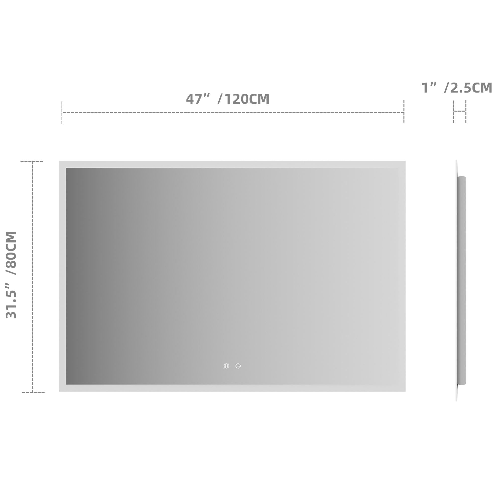 Innosanit 80x120 Valopeili Huurteenesto - Kylpyhuoneen Peilit - 6438014428024 - 5