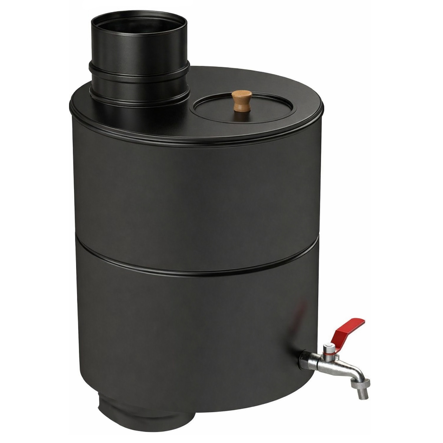 Sawu 115mm 19L Svart skorstensvattenbehållare - Tältbastur och tillbehör - 6438014428789 - 1