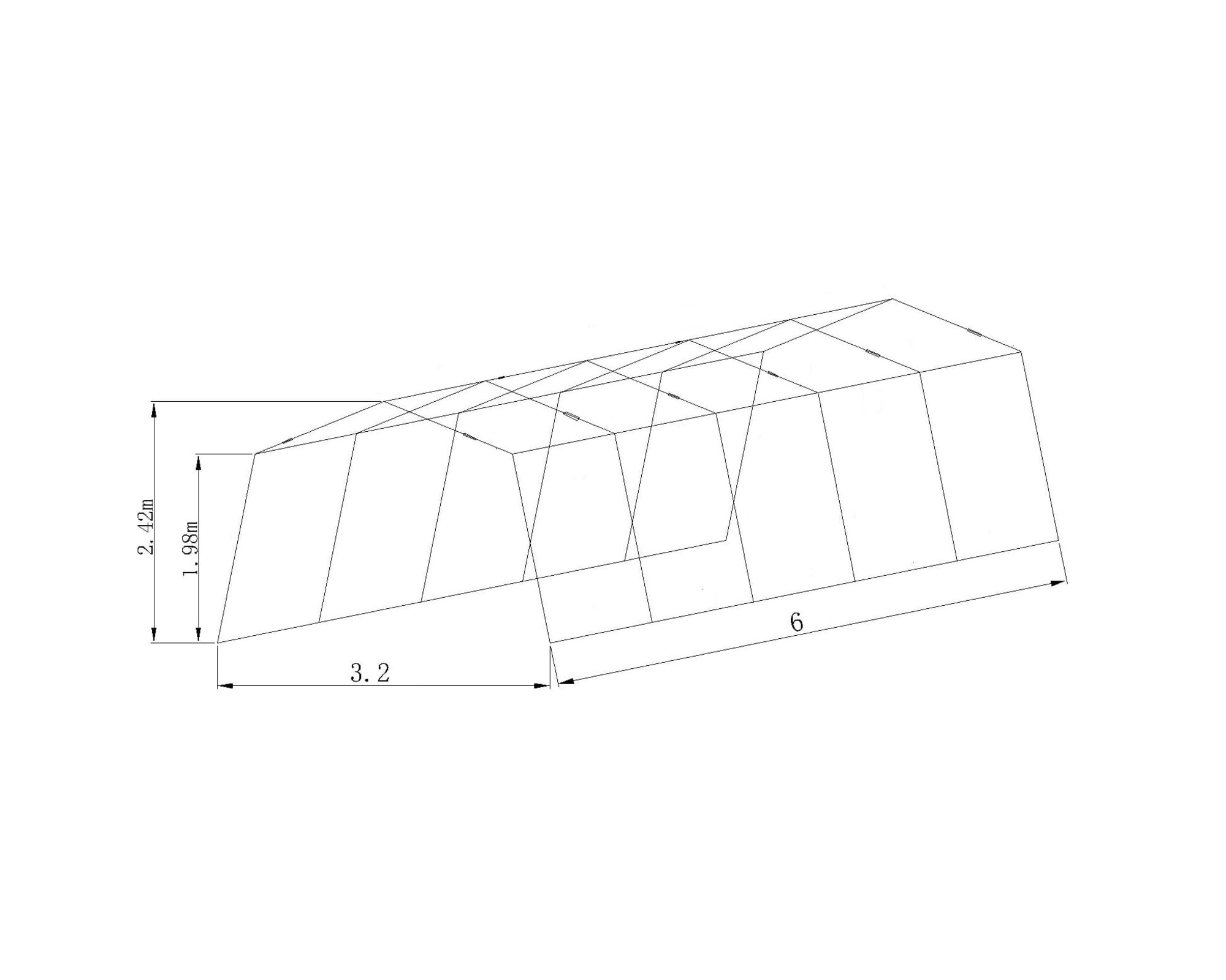 Timco 3,2X6X2,2M 500G Biltält - Tältgarage och Tälthallar - 6438014435251 - 4